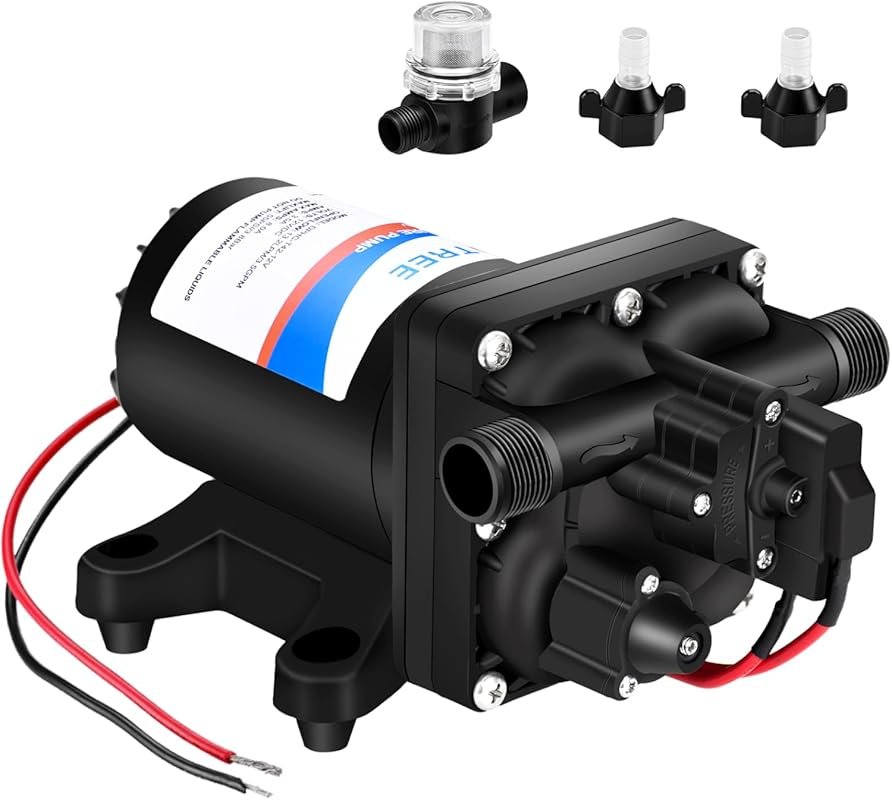 WASSERMANN 12V Self-Priming RV Water Pump 4GPM 45PSI with Pressure Swi