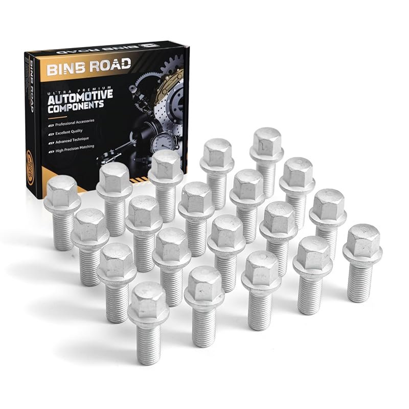 20Pcs M14x1.5 Wheel Lug Bolts & Nuts – Silver – Compatible with Merced