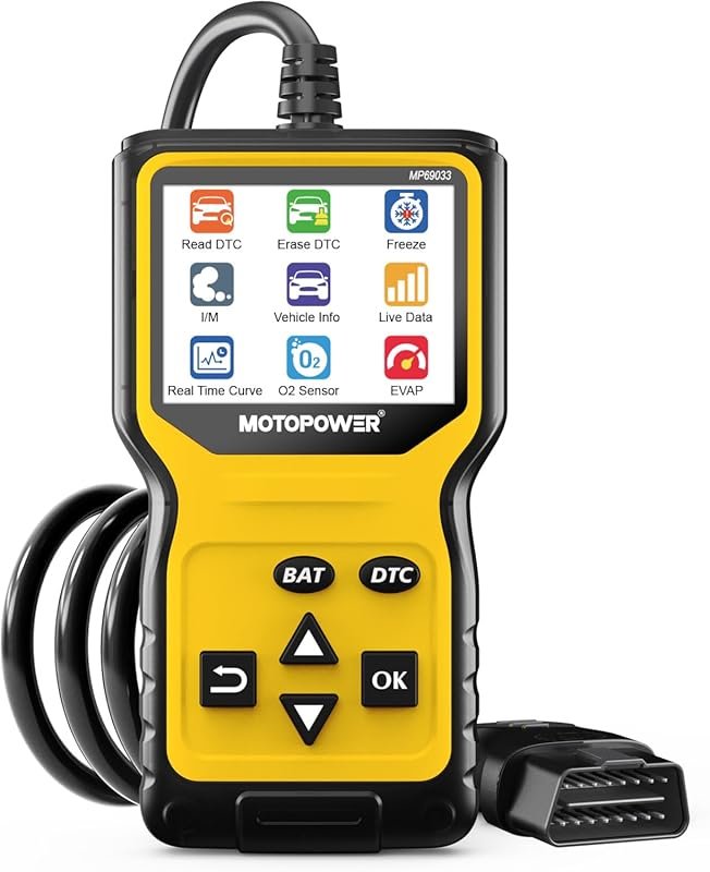MOTOPOWER MP69033 Pro OBD2 Scanner Code Reader with Battery Tester for