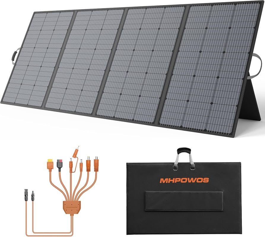 400W Foldable Solar Panel with Kickstand, IP67 Waterproof Charger for