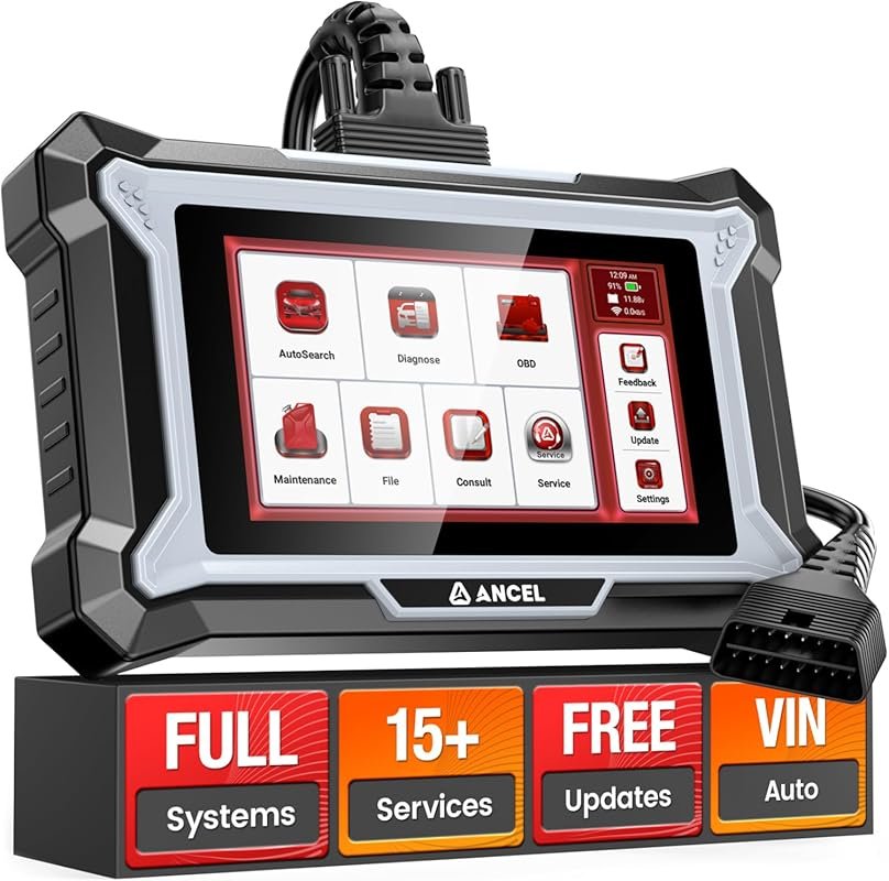 ANCEL DS200 Full System OBD2 Scanner with 15+ Reset Services and Lifet