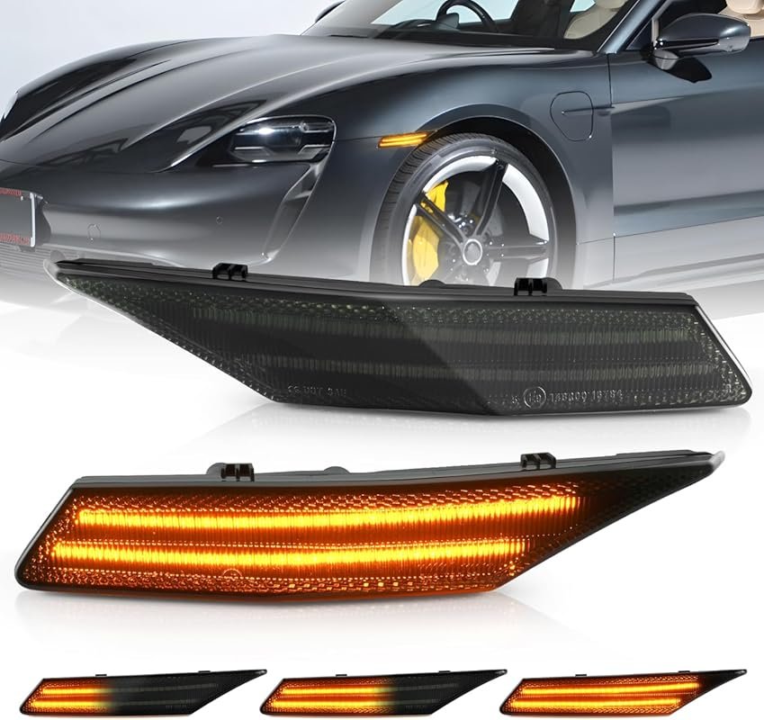 litzland LED Side Marker Lights, Sequential Amber, Compatible with Por