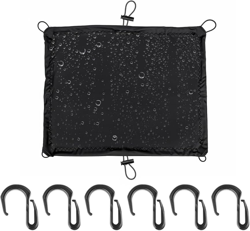 Waterproof Motorcycle Cargo Net with High-Elastic Bungee and 6 Hooks f