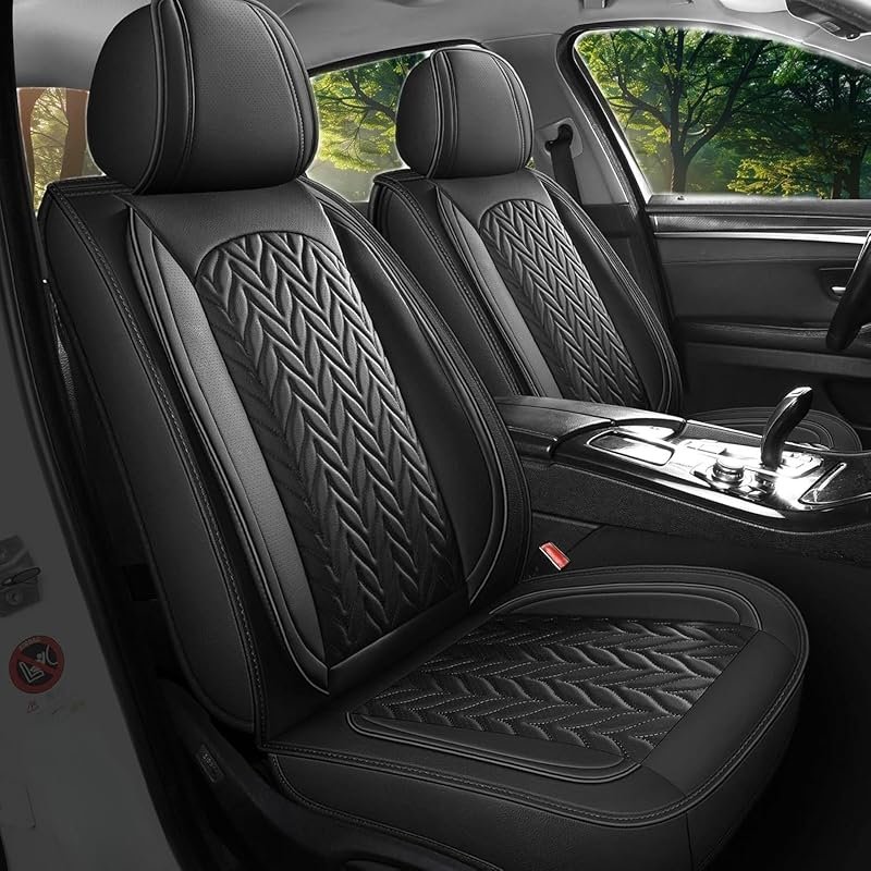 MIROZO Full Set Leather Seat Covers for 2015-2025 Ford F-150, F-250, a