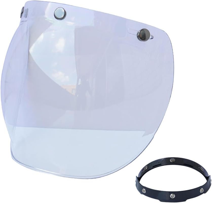 3-Snap Universal Bubble Visor for Open Face Motorcycle Helmets – Flip 