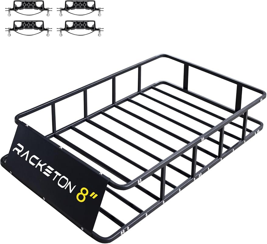 64”x39”x8” Heavy Duty Anti-Rust Roof Cargo Rack for SUVs, Cars, and Tr