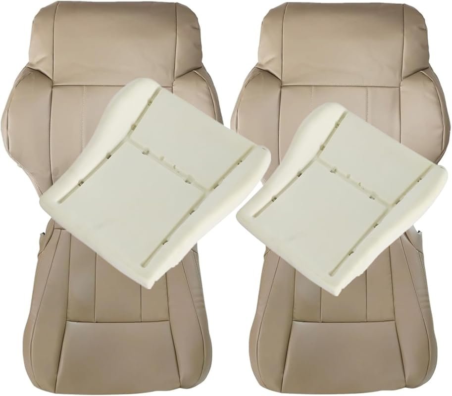 SecosAutoparts Oak Tan Leather Front Seat Covers with Foam for Toyota 