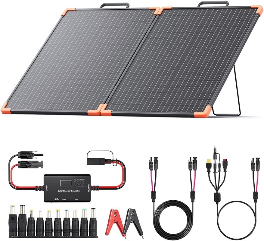100W Foldable Solar Panel with 20A Controller and 23.5% Efficiency for