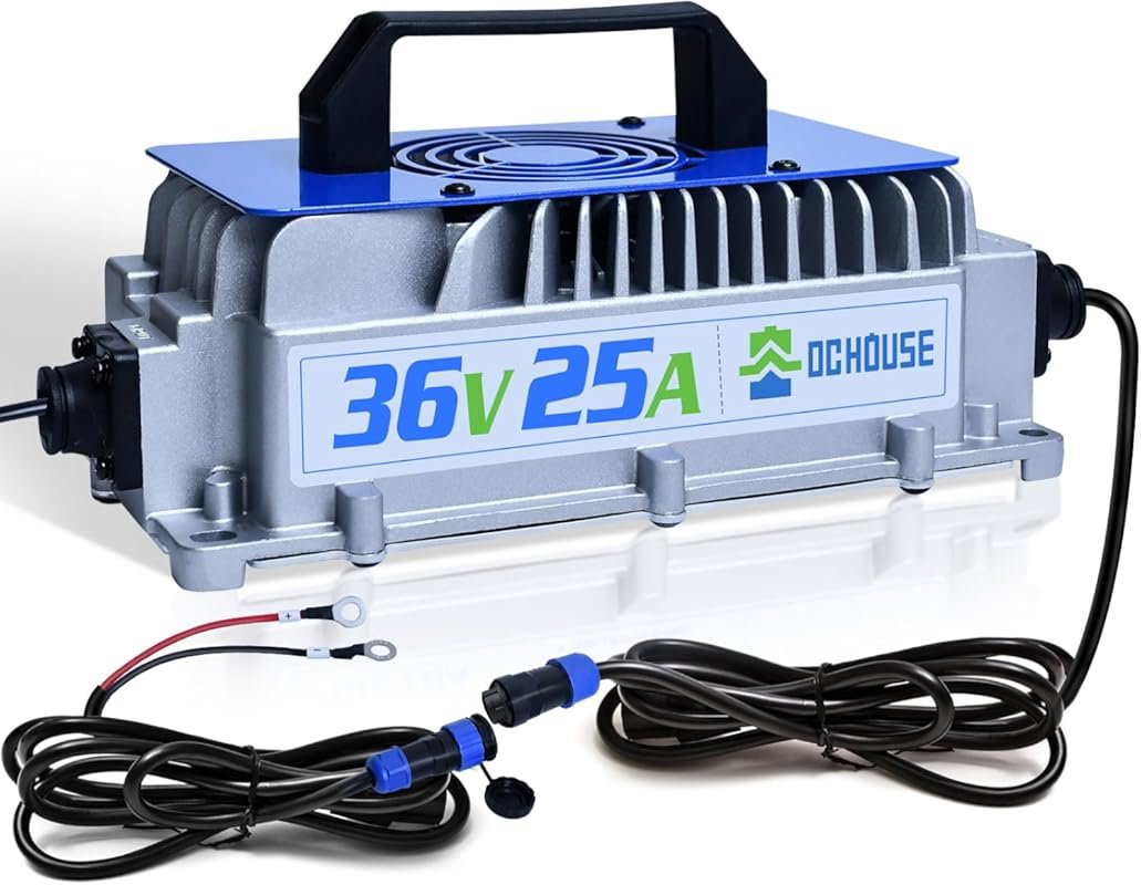 DC HOUSE 36V 25A 900W Fast Lithium Battery Charger with Cooling Fan