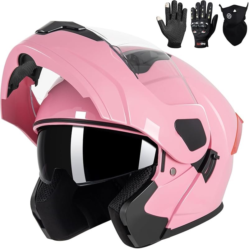 Modular Flip-Up Full Face Helmet with Dual Visor, DOT Approved