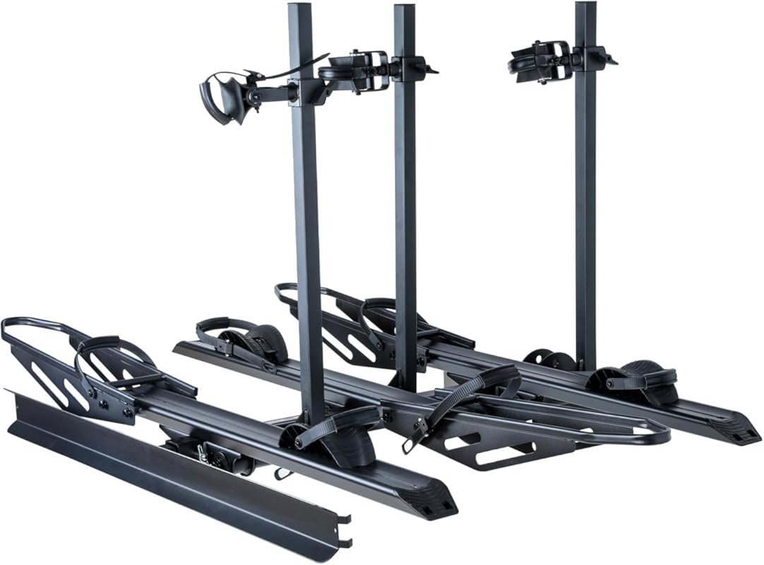 Foldable Aluminum 3-Ebike Rack with Ramp for 2-Inch Receiver and 250 l