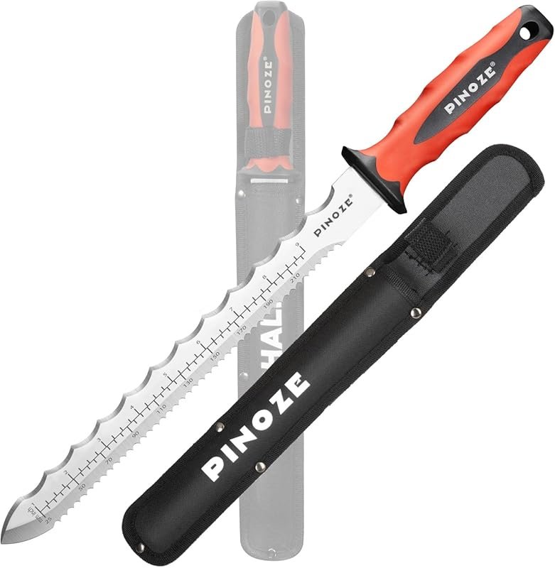 11-inch insulation knife with laser scale and serrated blade for cutti