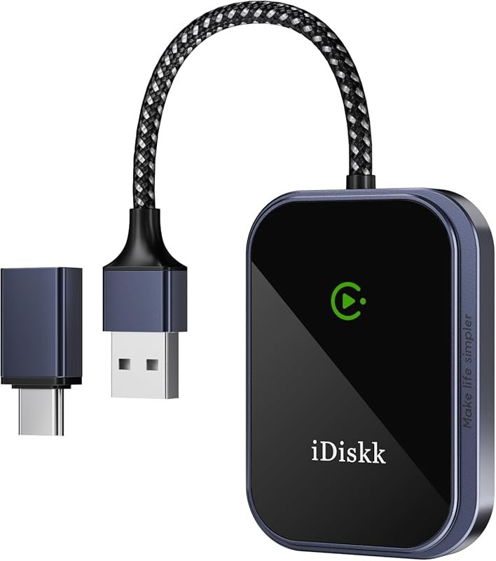 iDiskk Wireless CarPlay Adapter for iPhone and iOS 10+, Convert Wired