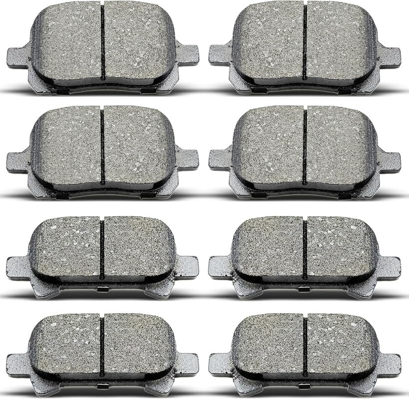 8-piece ceramic front and rear brake pad set for 2000-2004 Toyota Aval