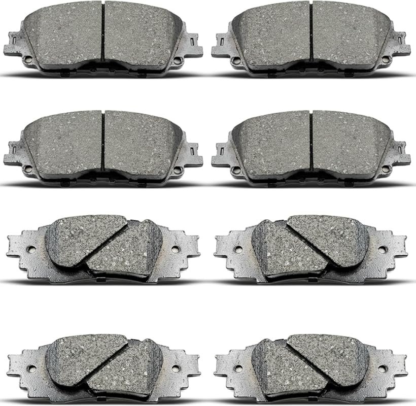 Front & Rear Ceramic Disc Brake Pad Set for 2018-2022 Toyota Camry Hyb
