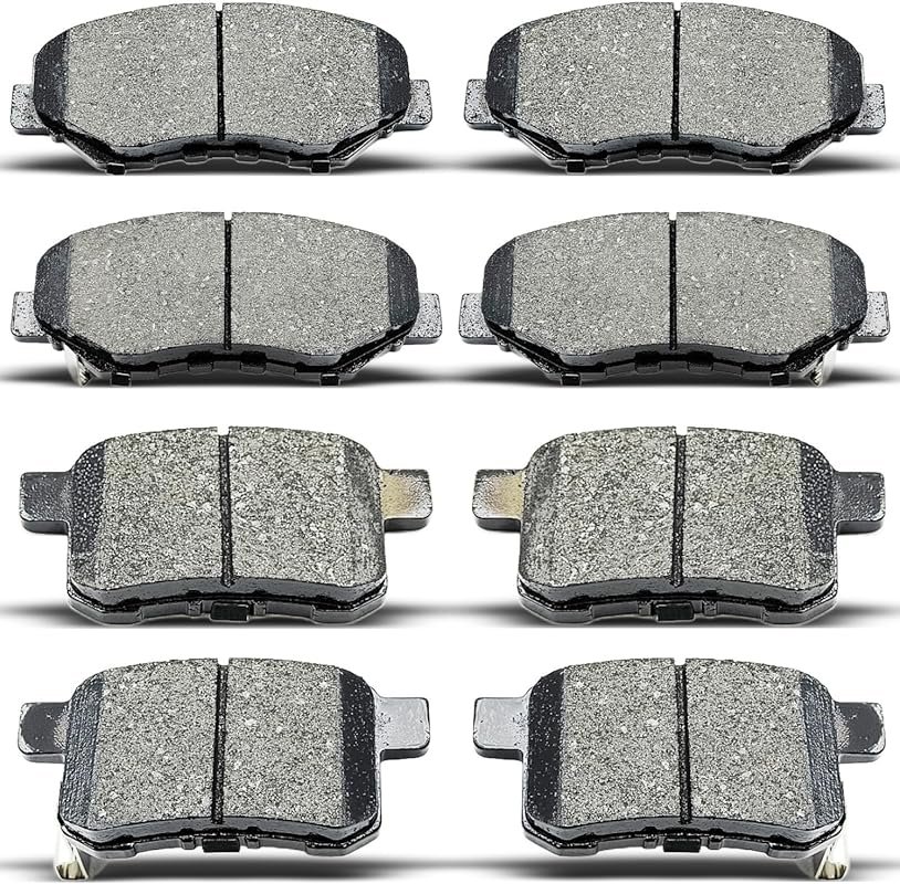 8Pcs Ceramic Brake Pads Sets Front & Rear Replacement For Honda For Ac