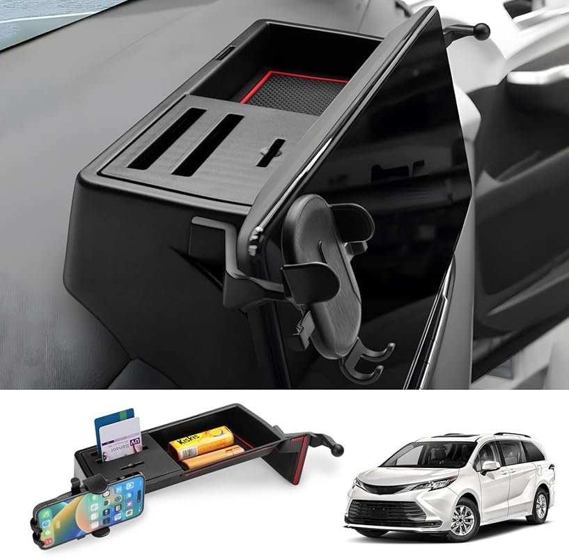 FIILINES Dashboard Center Console Organizer & Phone Holder for Sienna