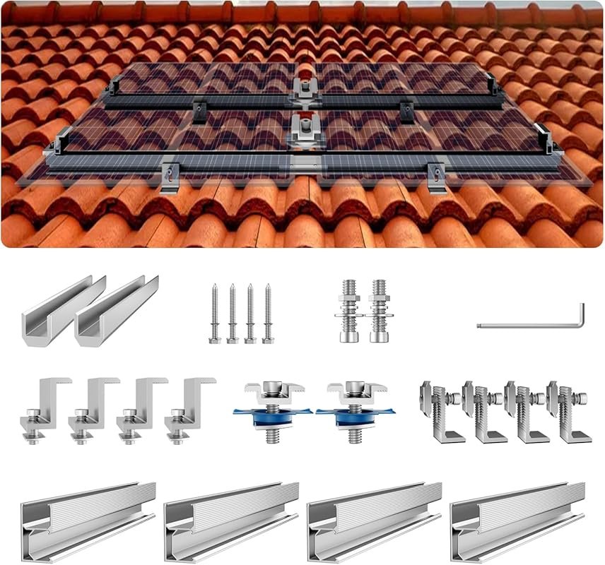 VEVOR solar panel mount kit with 4x30 inch aluminum rails and 6 clamps
