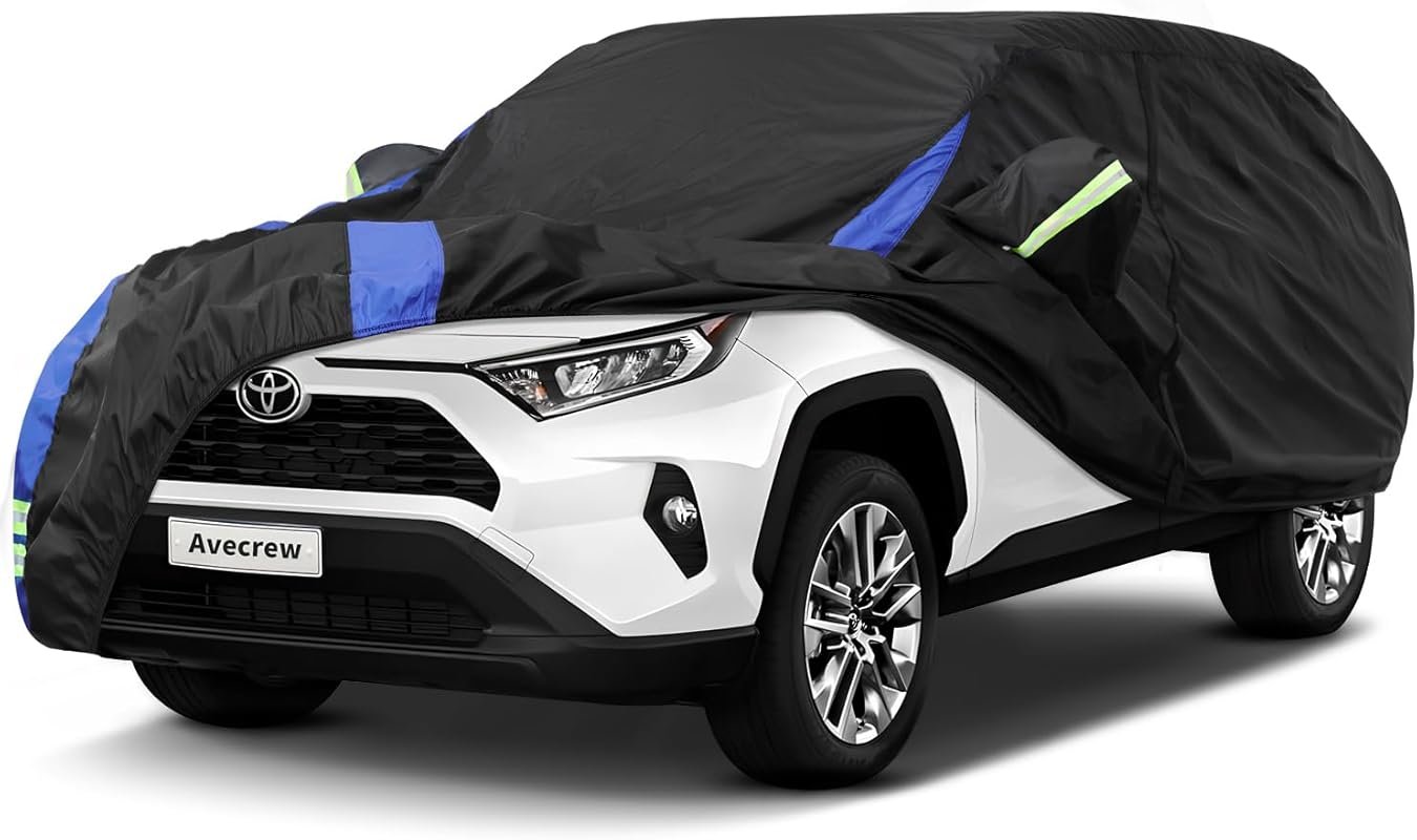 Avecrew Waterproof All-Weather Car Cover Custom Fit for Toyota RAV4 wi