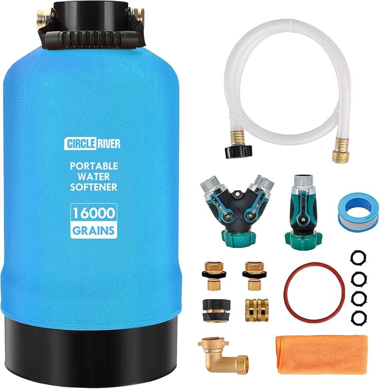 Portable 16,000 Grain RV Water Softener with 3/4