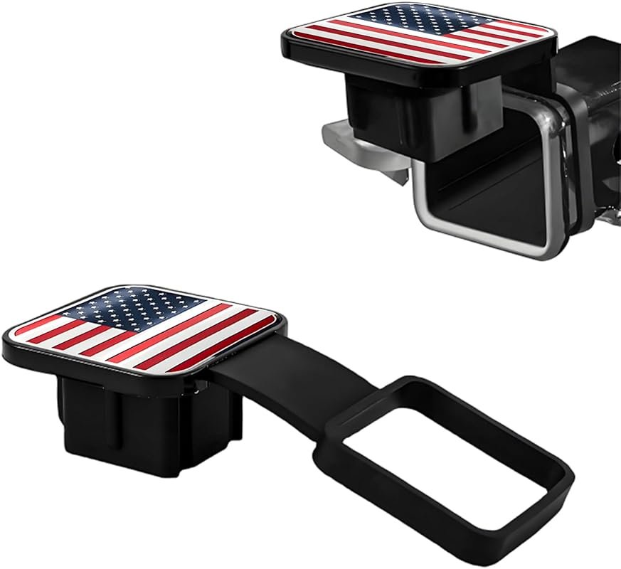 Flag Emblem 2-Inch Hitch Cover, Dustproof Plug for Cars, Trucks, Trail