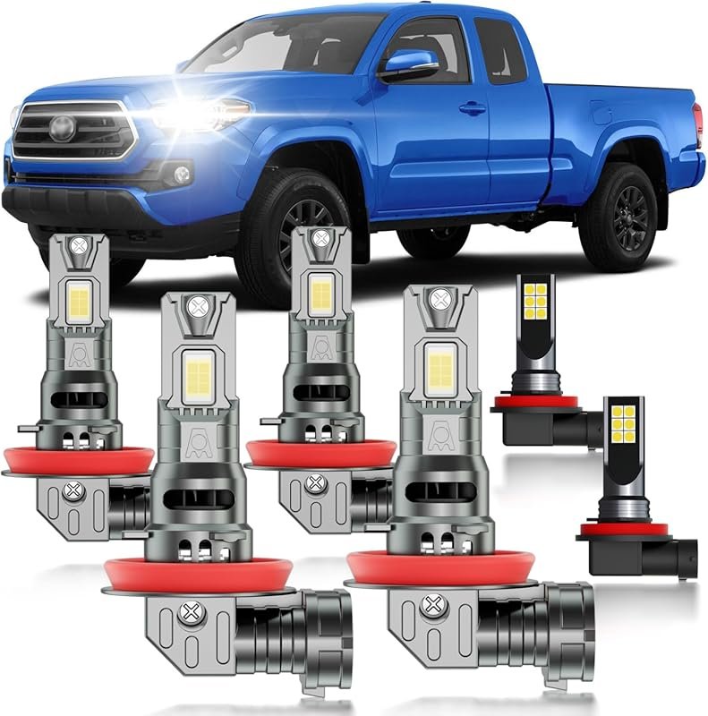 Fog Light Bulbs Combo for 2016-2023 Toyota Tacoma, Super Bright White 