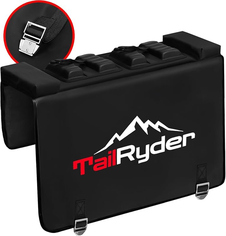 Truck Bike Tailgate Pad for 2 Bikes with Reversed Straps and Metal Buc