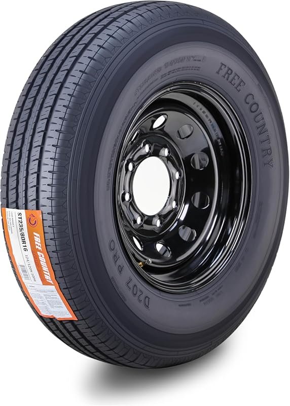 Free Country ST235/80R16 Trailer Tire Wheel Assembly with 10-Ply Load