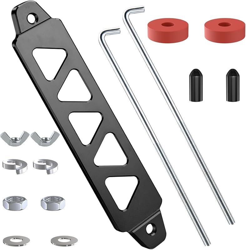 Aluminum Battery Hold Down Kit with J Bolts for Cars, SUVs, and RVs