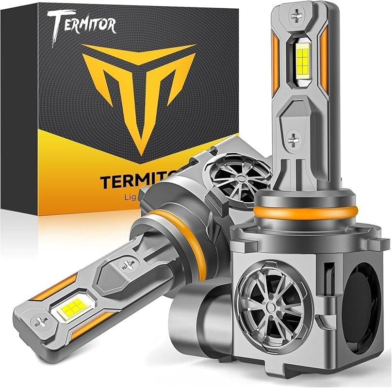 9005 HB3 LED headlight bulbs, 6500K cool white, 50,000 lumens, cooling