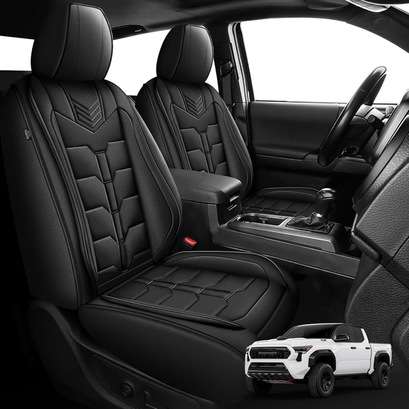 Full Set Black Seat Covers for Toyota Tacoma 2005-2023 Double and Crew