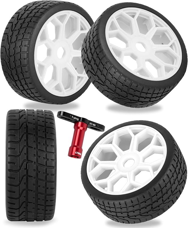1/7 and 1/8 RC Highway Tires 4 Pack White for Infraction Limitless Typhon