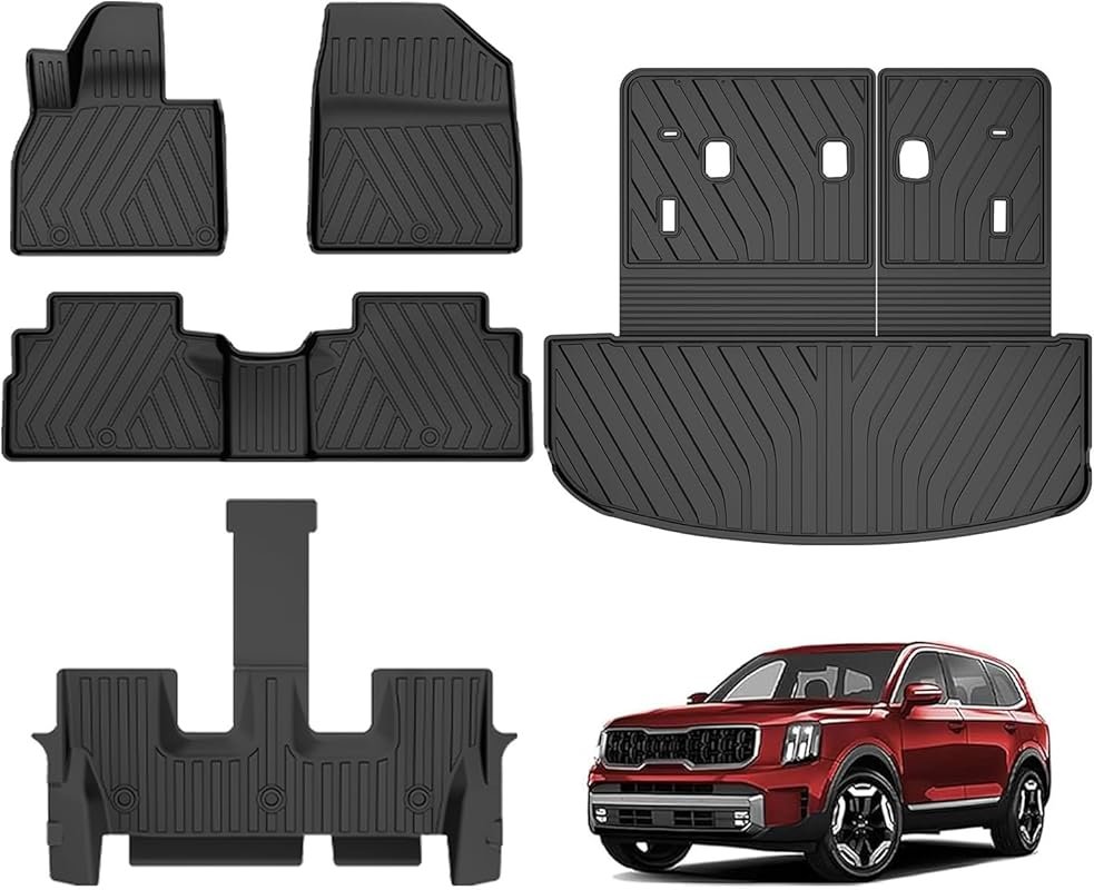 All-Weather TPE Floor and Cargo Liner Set for 2020-2025 Kia Telluride 