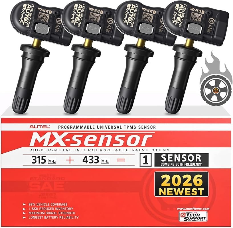 Autel MaxiTPMS MX sensor set of 4, universal 315/433MHz tire pressure 