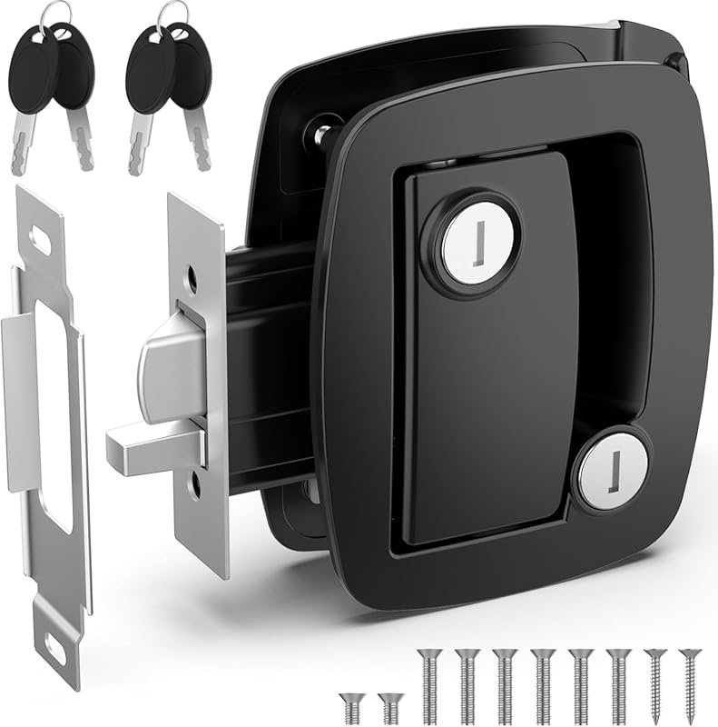 Aluminum Alloy RV Door Lock with Paddle Deadbolt for Travel Trailers a