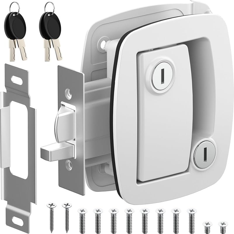 WELLUCK RV Door Lock with Paddle Deadbolt for Camper, Horse, and Trave