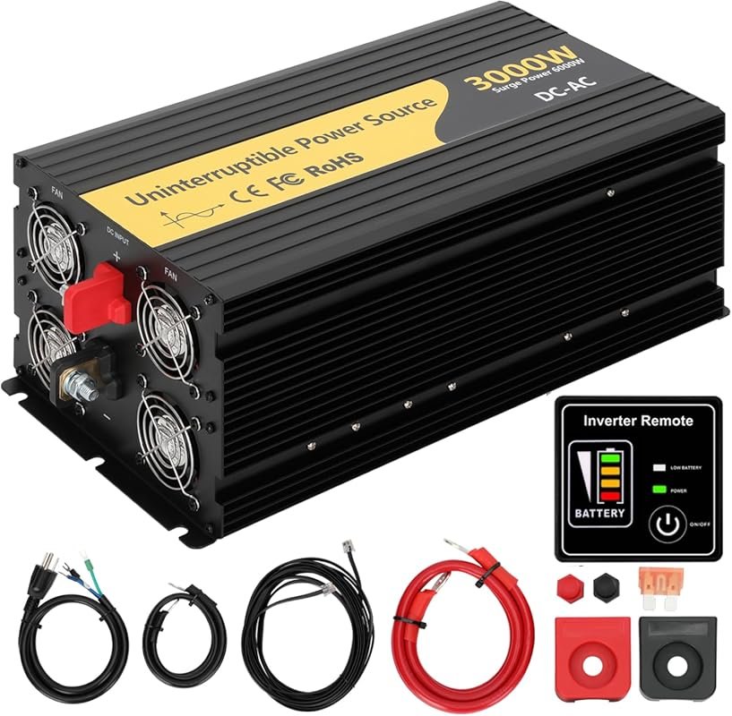 3000W Pure Sine Wave Inverter Charger with Auto Transfer Switch and LC