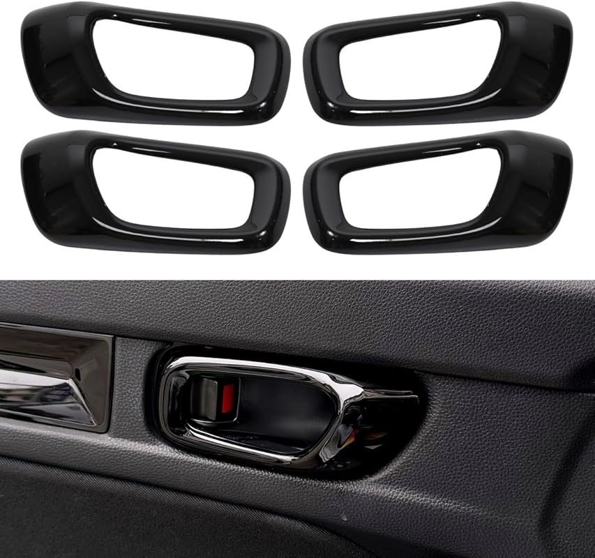 Black Inner Door Handle Cover Decals for 11th Gen Honda Civic (2022-20