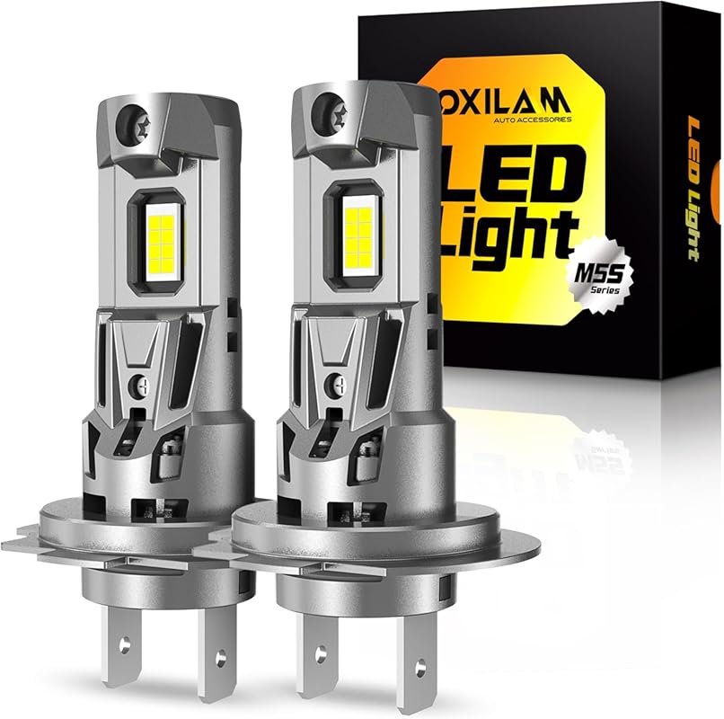 OXILAM H7 LED Fog Light Bulbs, 6500K White and 38,000 Lumens with Fan