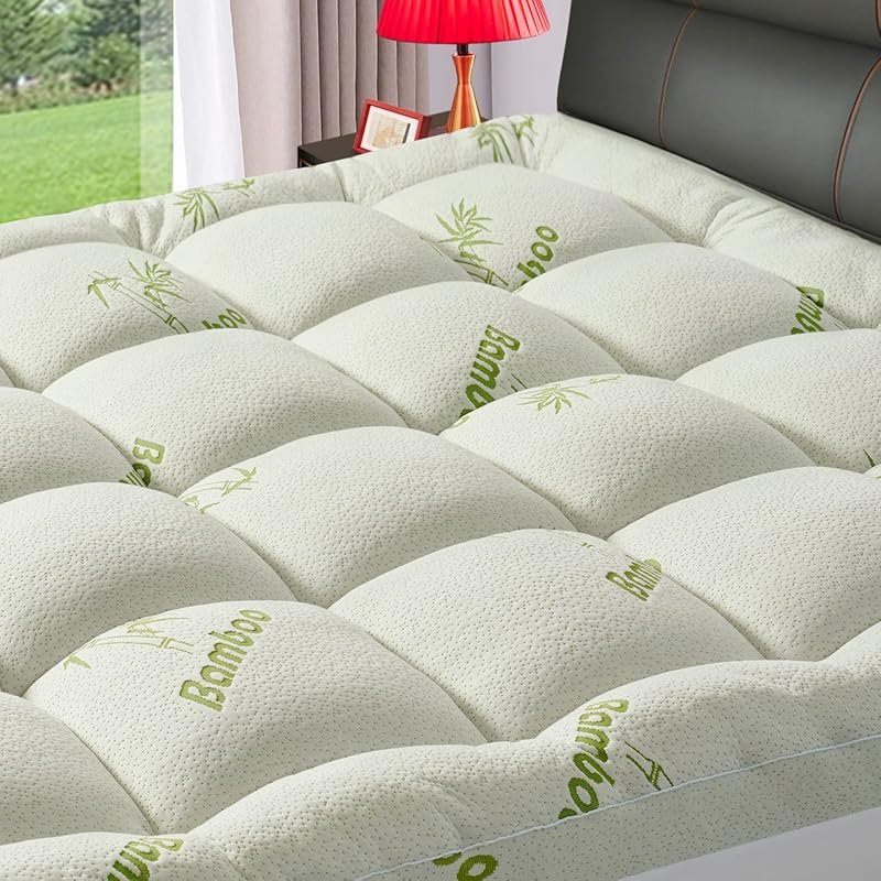 Bamboo Viscose Short Queen RV Mattress Topper for Back Pain with Quilt