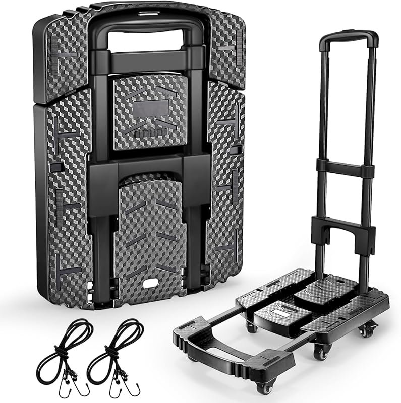 Six-Wheel Folding Hand Truck and Dolly Cart with 500-Pound Capacity an