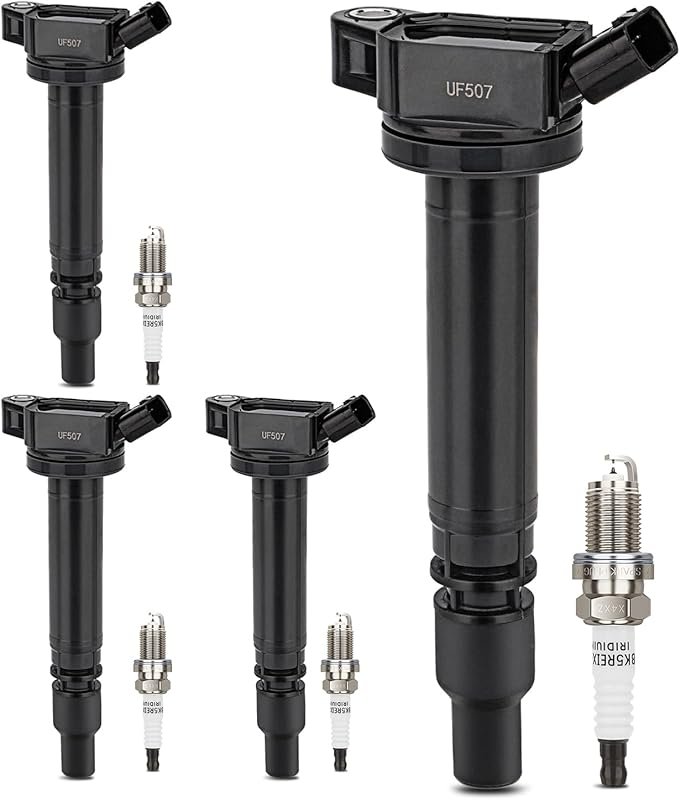 UF507 Ignition Coil and 4503 Double Iridium Spark Plug for Toyota Camr