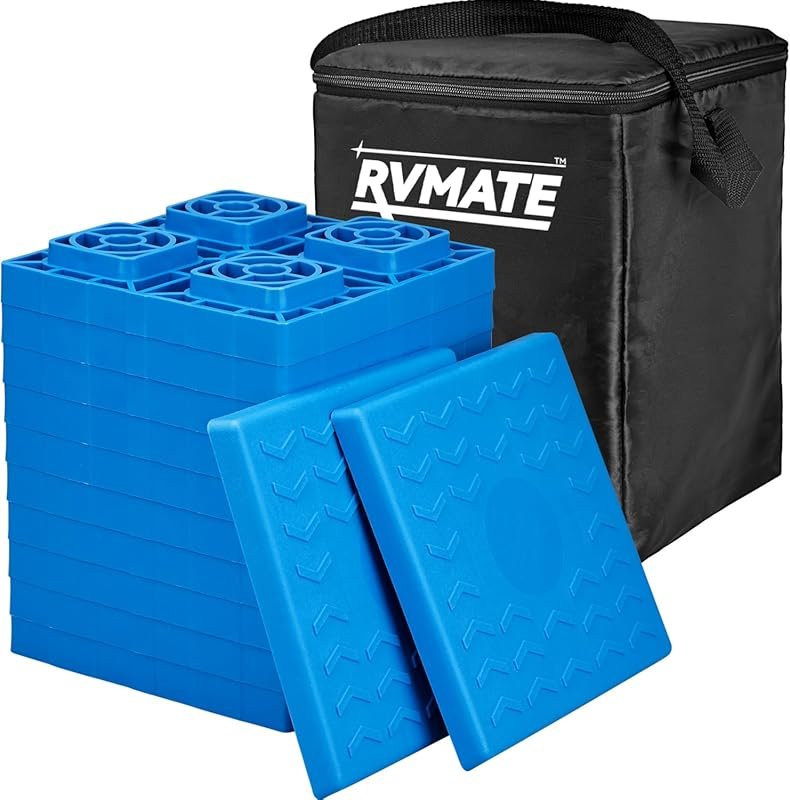 RV leveling blocks set of 12 for single and dual wheel trailers and ca