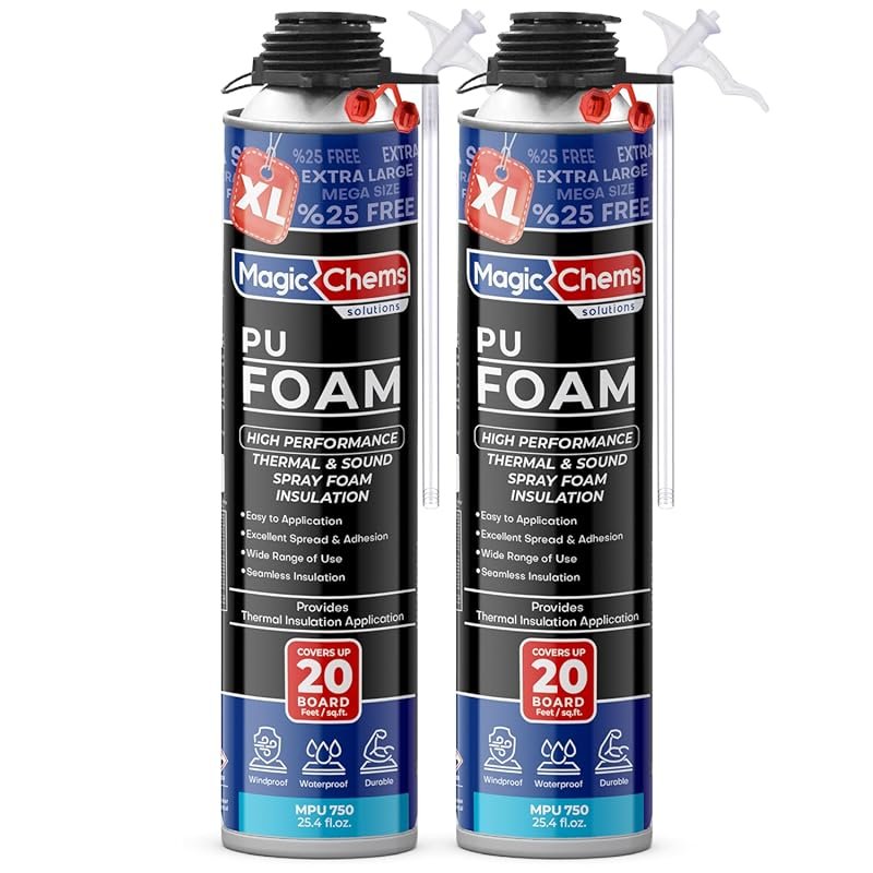 Spray Foam Insulation Can for Leaking Pipes, 50.8 oz Total, Closed Cel