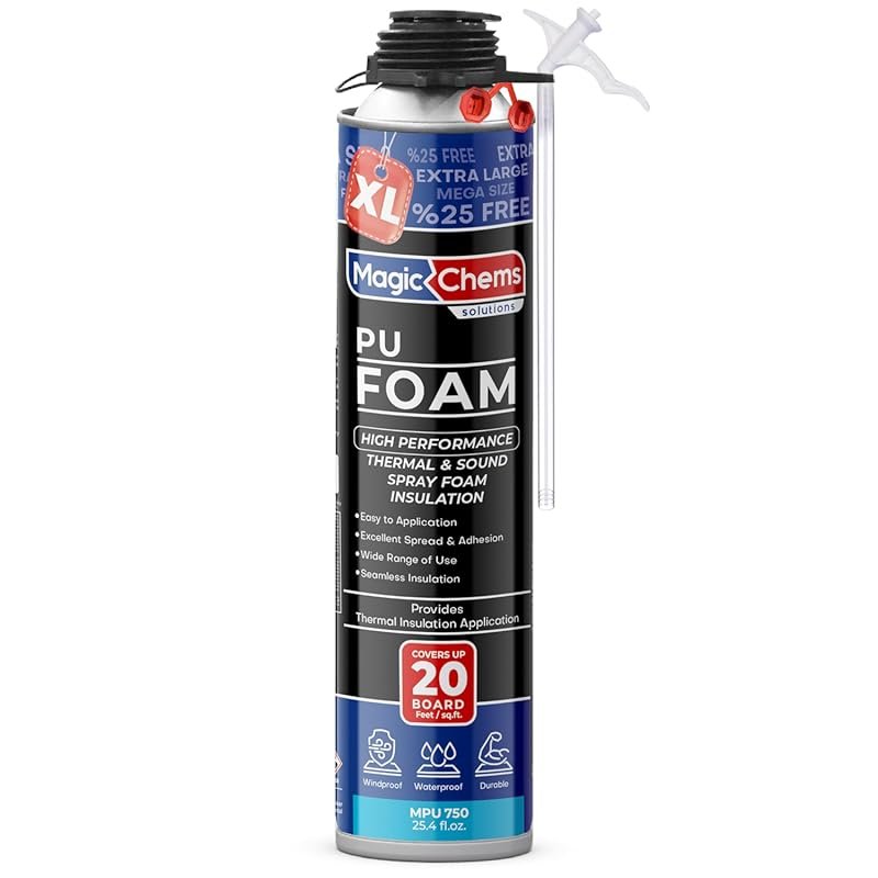 Spray Foam Insulation Can for Leaking Pipes, 25.4 oz Closed Cell High 