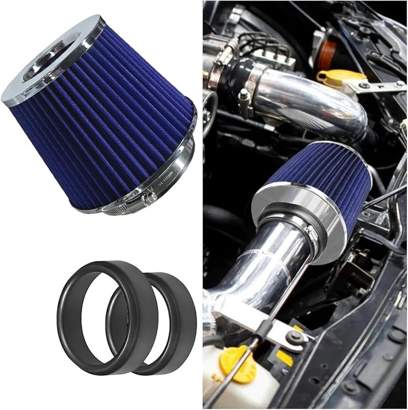 Universal Clamp-On Air Intake Filter, High Flow Closed-Top Cool Air Fi