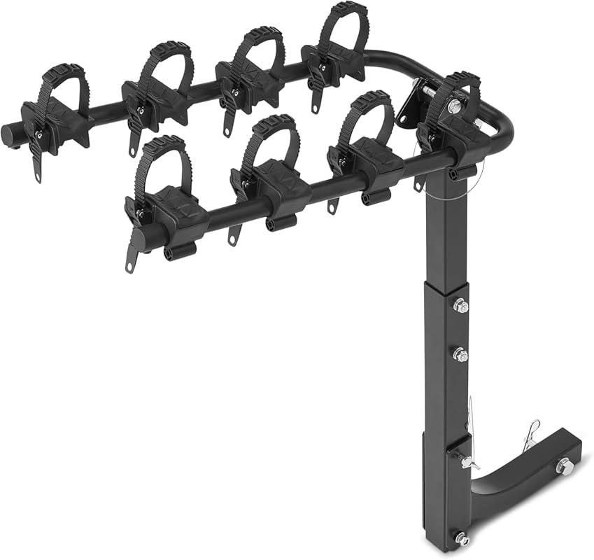Amazon Basics 4-Bike Hitch Rack with 2-Inch Receiver for Cars, SUVs, a