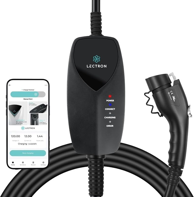 Lectron Portable Level 1 J1772 EV Charger with Wi-Fi/App Control and 1