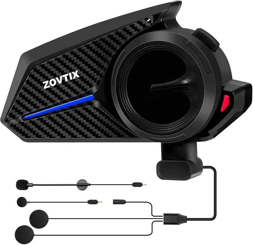 X8 Motorcycle Helmet Intercom System for 8 Riders with Hi-Fi Sound, No