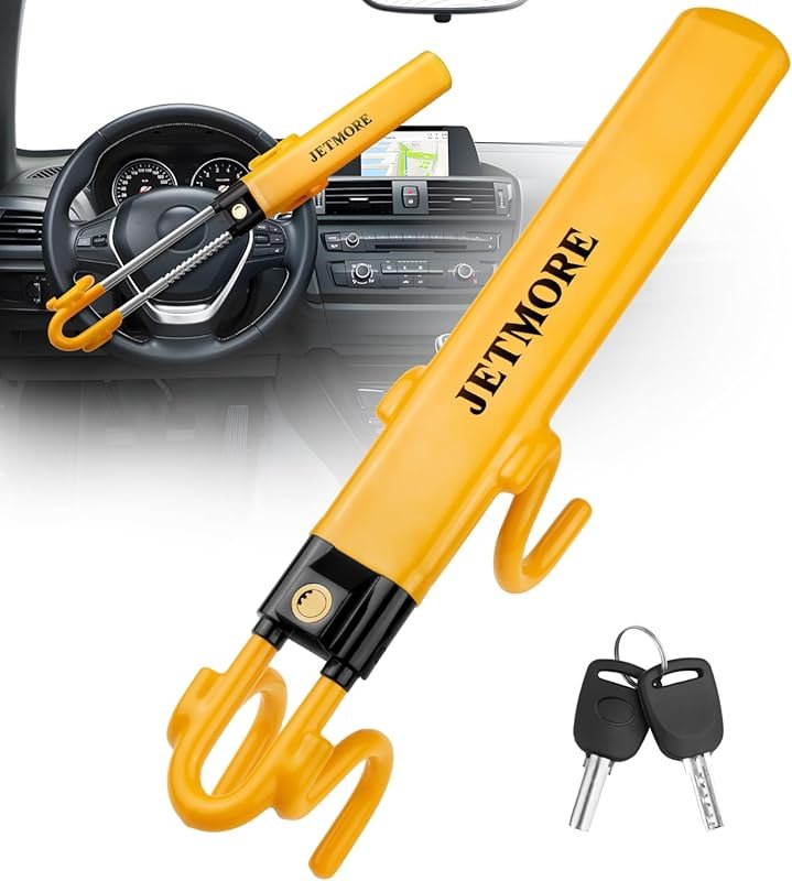 Adjustable Steering Wheel Lock with Reinforced Steel and Tamper-Proof